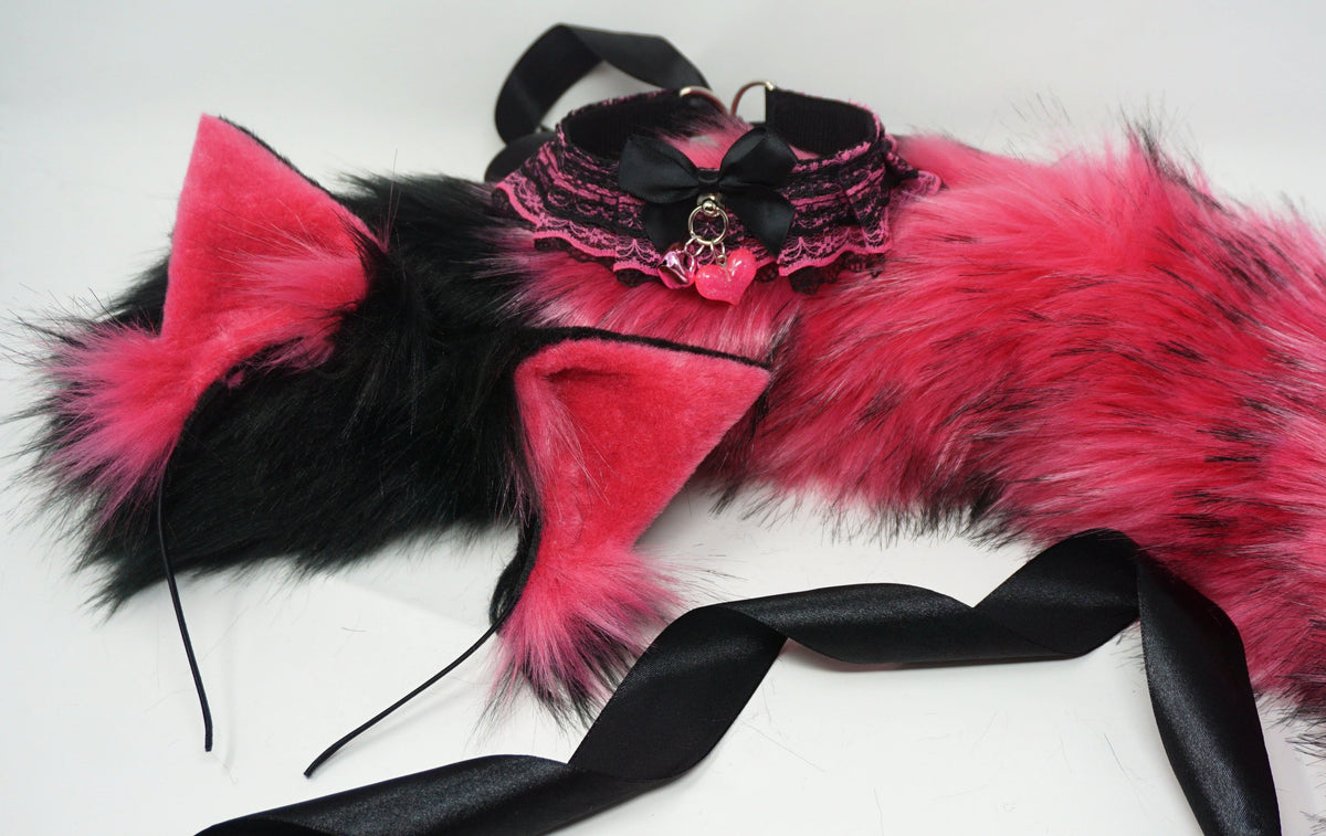 Limited Edition - Hot Pink & Black Kitten Play Set– Kittens & Kink
