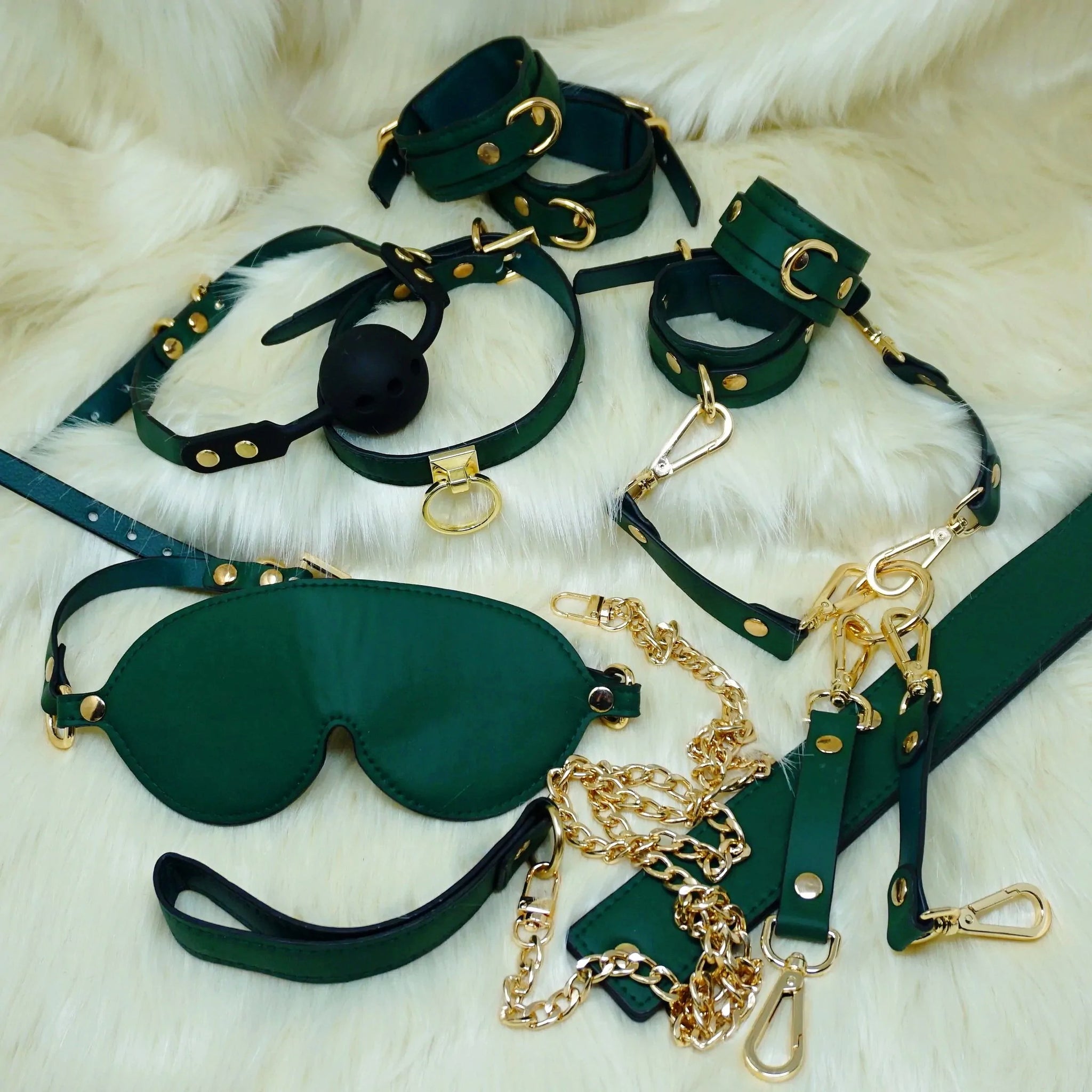 Green & Gold BDSM Bondage Set– Kittens & Kink