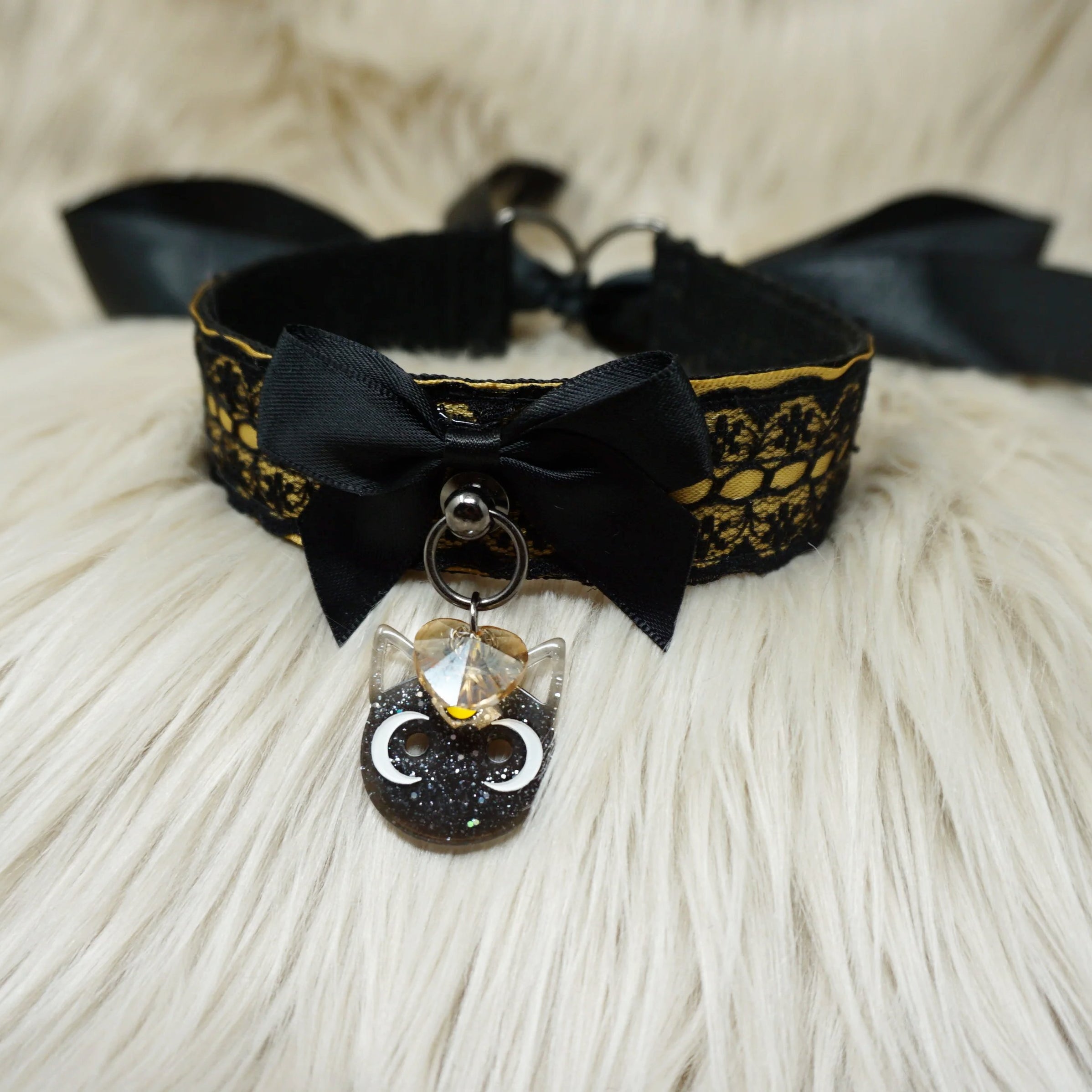 Gold & Black Lace Collar– Kittens & Kink