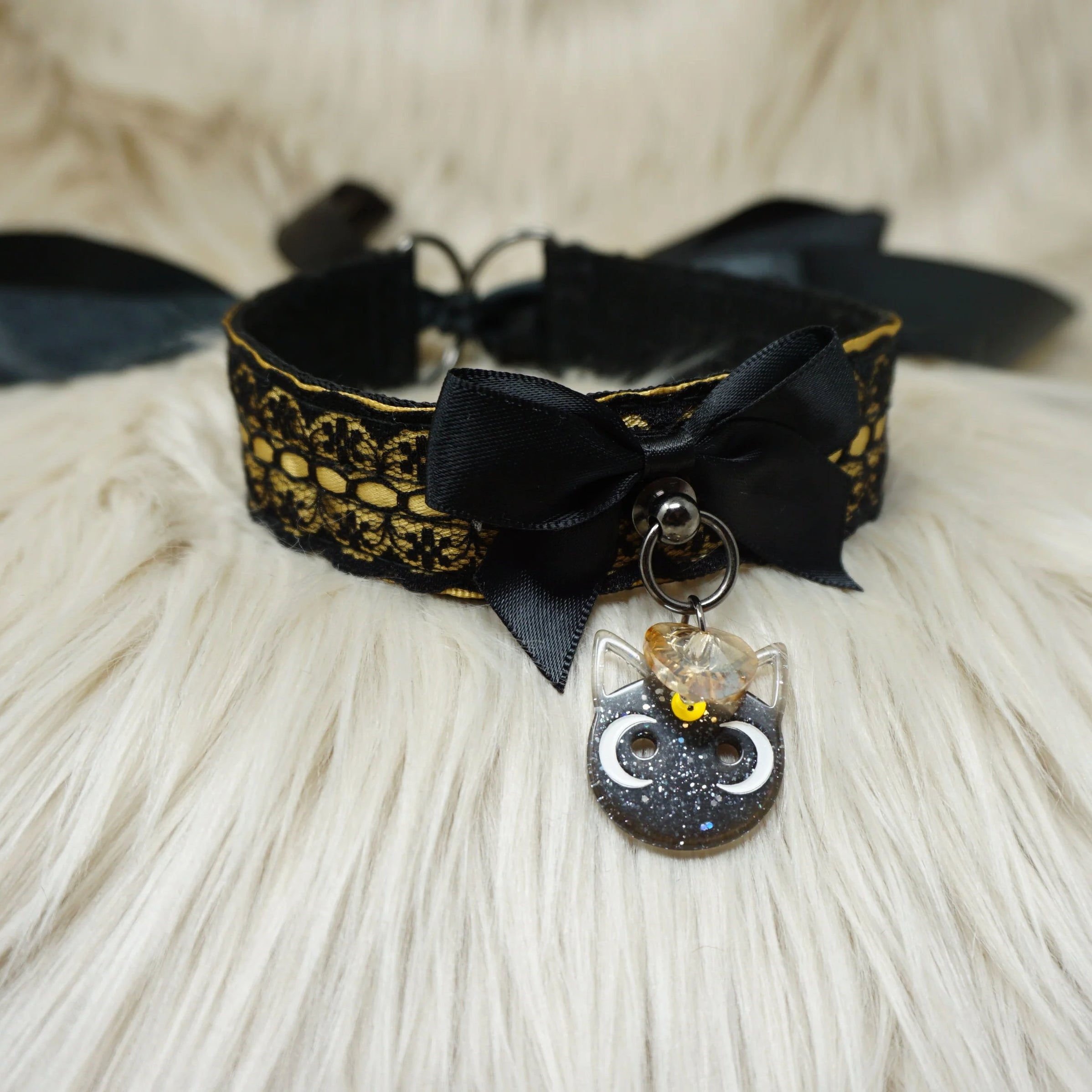 Gold & Black Lace Collar– Kittens & Kink