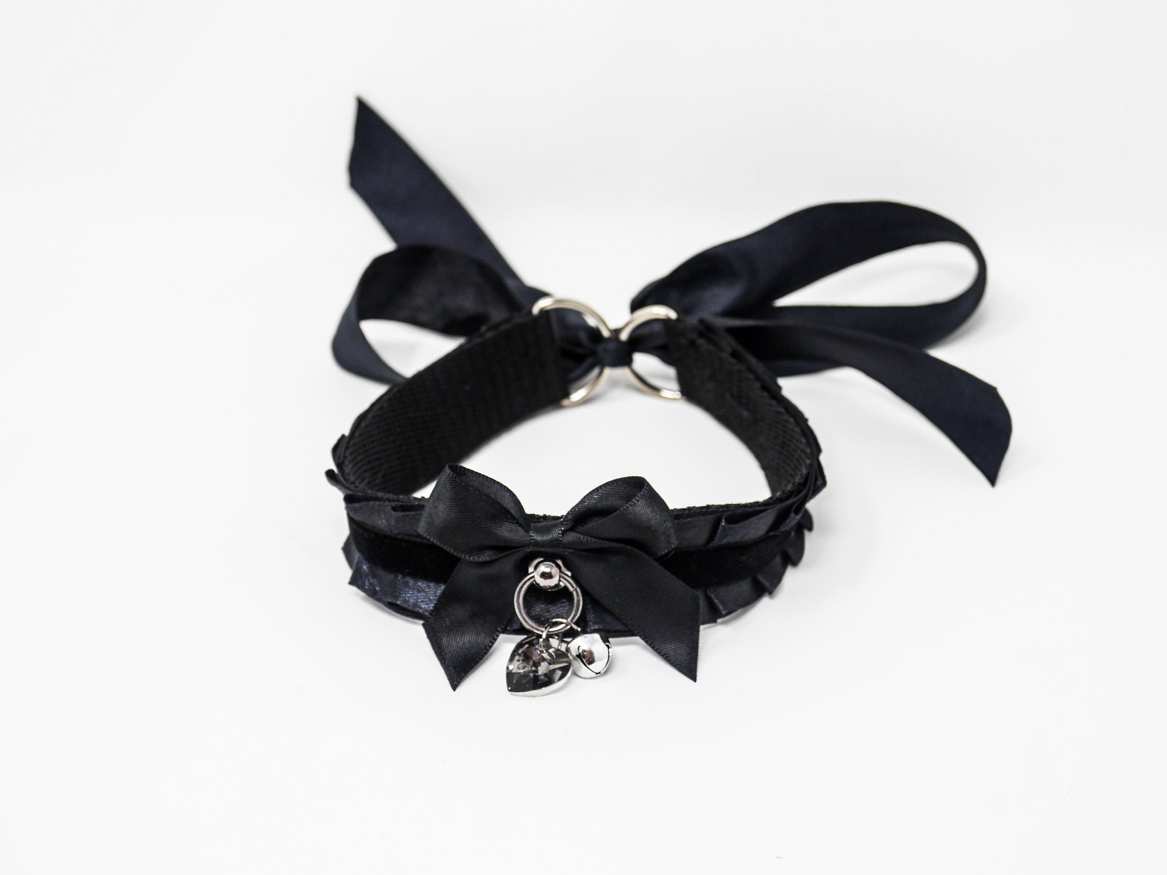 Black Pleated Satin Collar– Kittens & Kink